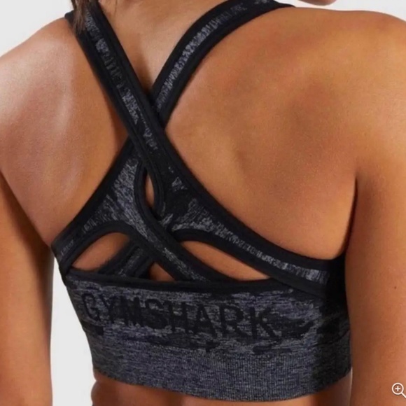 Gymshark Adapt Camo Seamless Sports Bra Black Camo-Size Medium - Picture 2 of 4